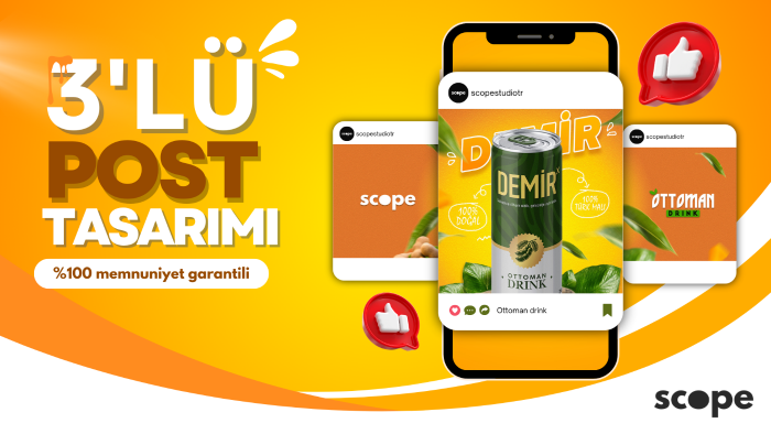 Instagram için profesyonel 3'lü post tasarımı yaparım