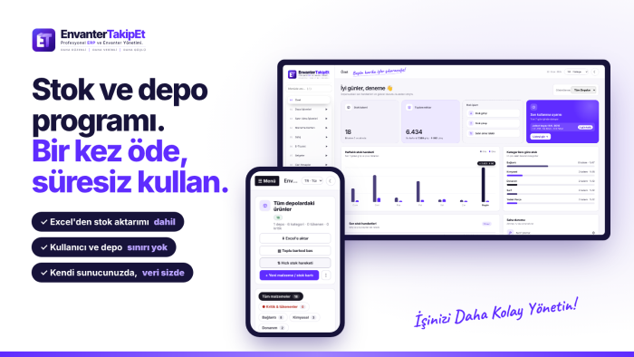 firmanıza özel stok takip ve ERP programı kurarım