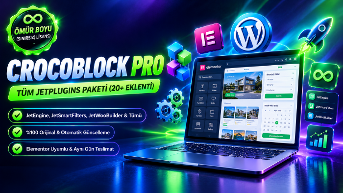 WordPress sitenize sınırsız Crocoblock Pro kurulumu yaparım