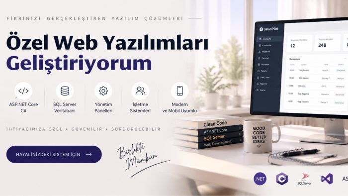 ASP.NET Core ile özel web yazılımları geliştiriyorum