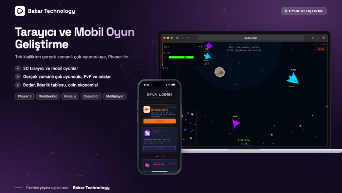 tarayıcı ve mobil oyununuzu geliştiririm