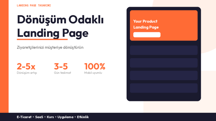 dönüşüm odaklı, etkileyici landing page tasarlarım