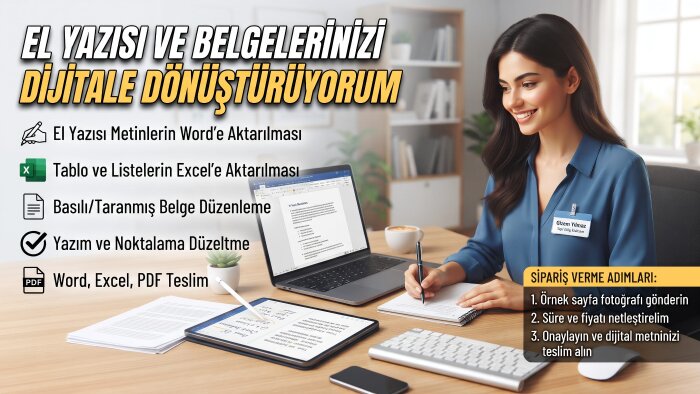el yazılarınızı dijital alana geçirip düzenleyebilirim