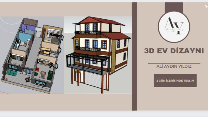 3d bina çizimi  ve kat dizaynı yaparım