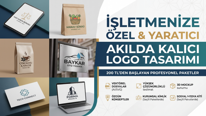 işletmenize özel, yaratıcı ve akılda kalıcı logo tasarlarım