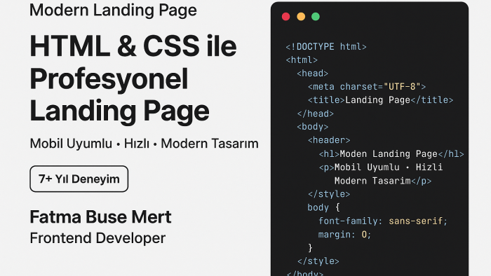 HTML ve CSS ile size özel Landing Page oluştururum