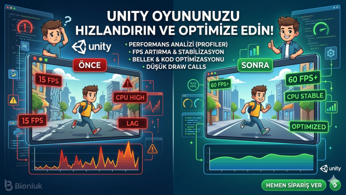 unity oyununuz için performans optimizasyonu yaparım