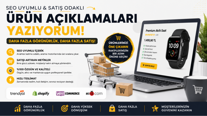 ürün açıklamaları ve e-ticaret metinleri yazarım