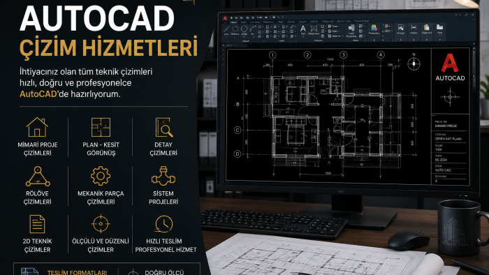 AutoCAD çizimlerinizi yaparım ve tasarımda yardımcı olurum