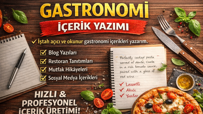 gastronomi hakkındaki metin ve araştırmalarınızı düzenlerim