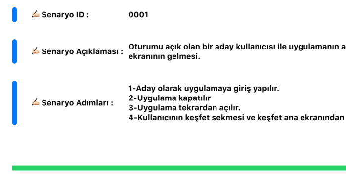 test senaryolarınızı oluştururum ve test yaparım