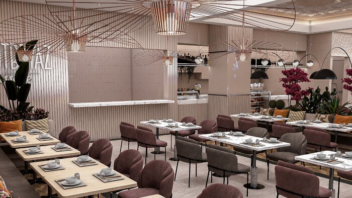 kafe- restoran mimari proje çizerim