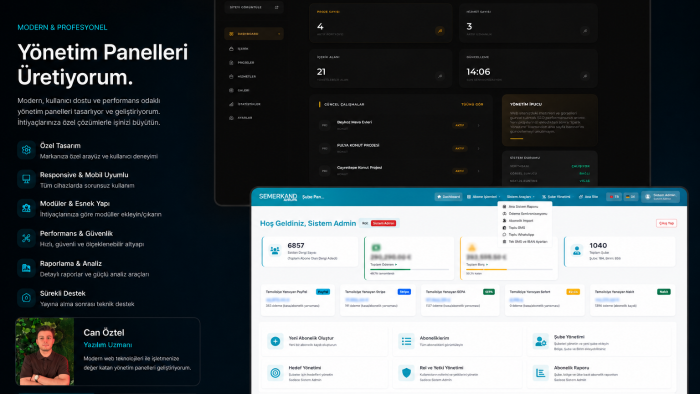 sitenize özel admin panel yapabilirim