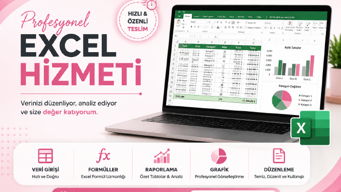 Excel dosyalarınızı profesyonelce düzenler ve raporlarım