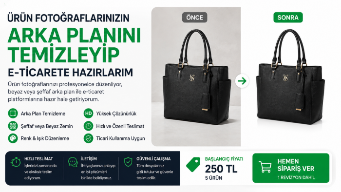 ürün fotoğraflarınızın arka planını temizlerim