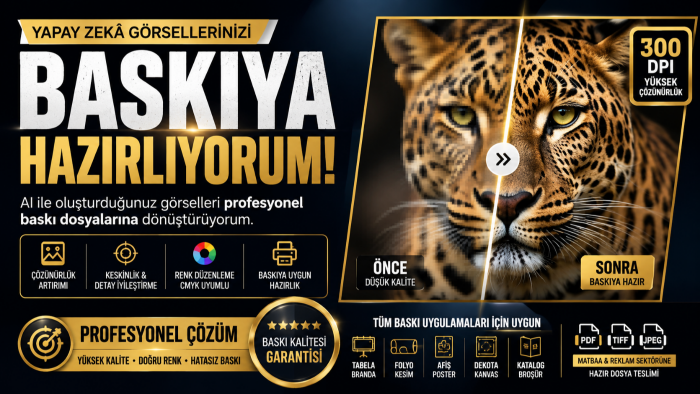 yapay zeka ürettiği görselleri baskıya uygun hazırlarım