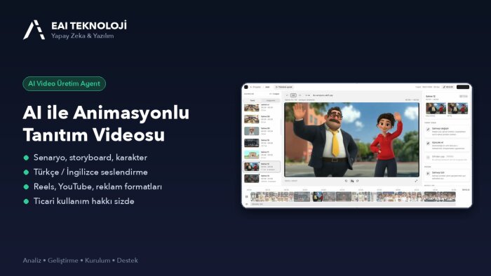 yapay zeka ile animasyonlu tanıtım videosu üretebilirim