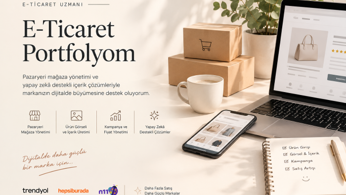 e-ticaret panellerinde ürün ve satışına destek oluyorum