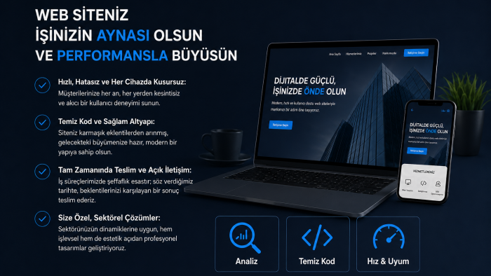 tüm süreci yönetir, sitenizi anahtar teslim ederim