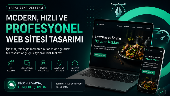 modern ve profesyonel web sitesi tasarlıyorum