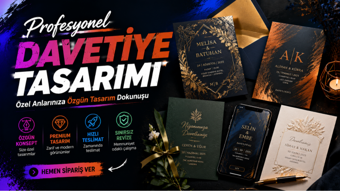 düğün & özel günleriniz için davetiye tasarımları yaparım