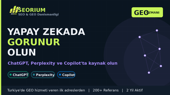GEO ve yapay zeka SEO çalışması yaparım