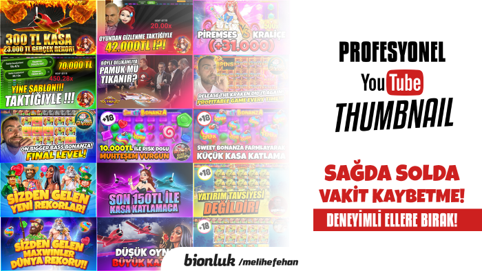 videolarınıza youtube thumbnail tasarlayabilirim