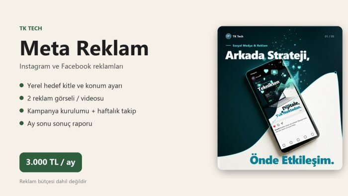 Instagram ve Facebook reklamlarınızı kurar ve yönetirim