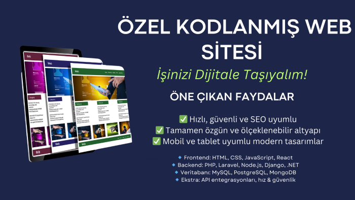 size özel hızlı, güvenli ve modern web siteleri kodluyorum