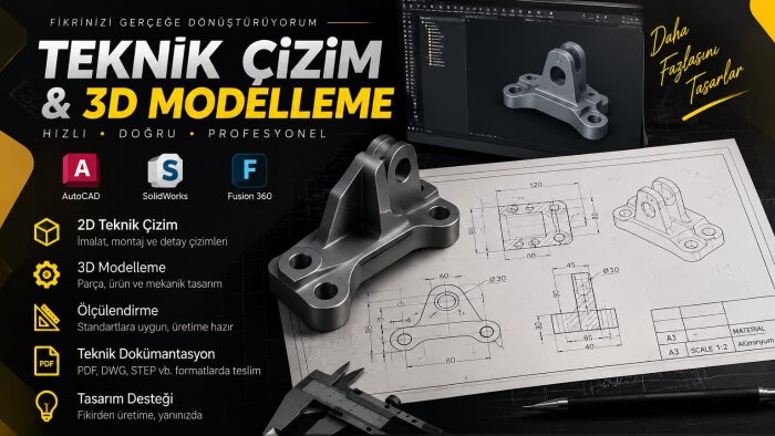 profesyonel AutoCAD ve 3D tasarım hizmeti sunuyorum