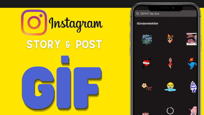 Instagram Story bölümüne gif'lerinizi yükleyebilirim