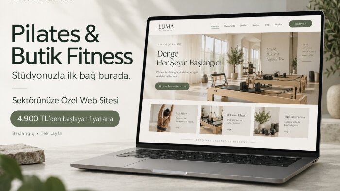 pilates ve butik spor stüdyolarına web sitesi tasarlarım