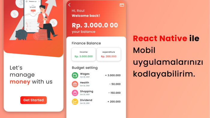 react native ile uygulamanızı geliştiriyorum