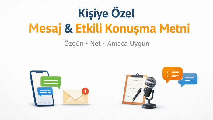 kişiye özel mesaj ve etkili konuşma metinleri yazarım