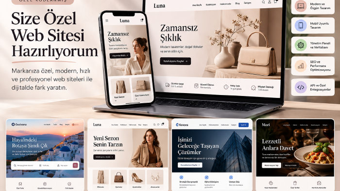 size kodlanmış, modern ve profesyonel web sitesi hazırlarım