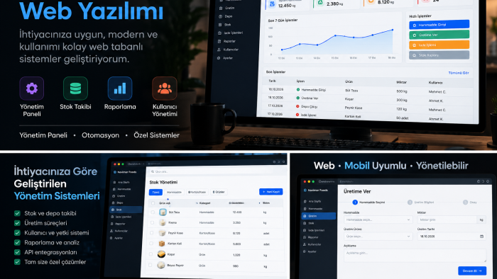 işletmenize özel web yazılımı geliştiririm