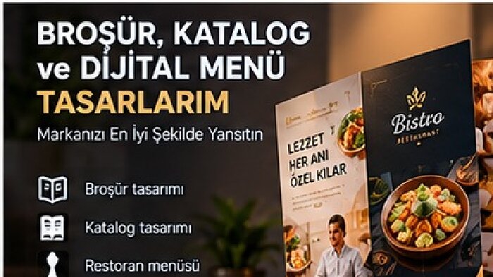 işletmenize özel broşür ve menü tasarlarım