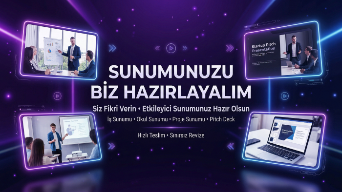 sunumlarınızı ihtiyaçlarınıza göre vaktinde hazırlarım