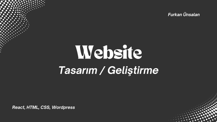 istediğiniz websitesini tasarlayabilir ve geliştirebilirim