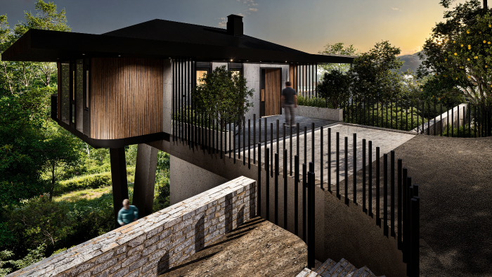 mimari cephe için tasarım ve 3D modelleme yapıyorum