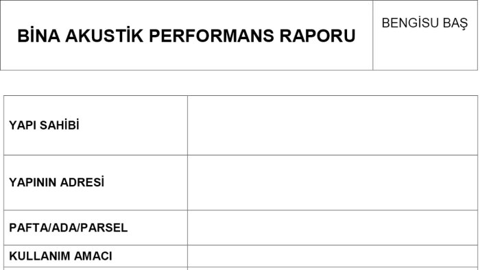 temel bina akustiği raporu hazırlarım