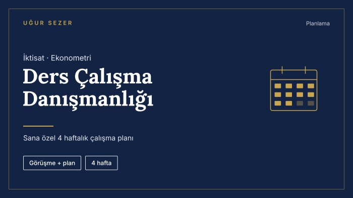 iktisat ve ekonometri için kişisel çalışma planı hazırlarım