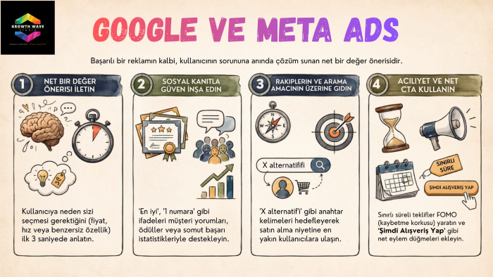 dönüşüm odaklı reklamlar (Meta & Google Ads) yönetirim
