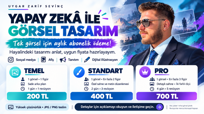 AI görsel, logo tasarımı ve broşür oluşturuyorum