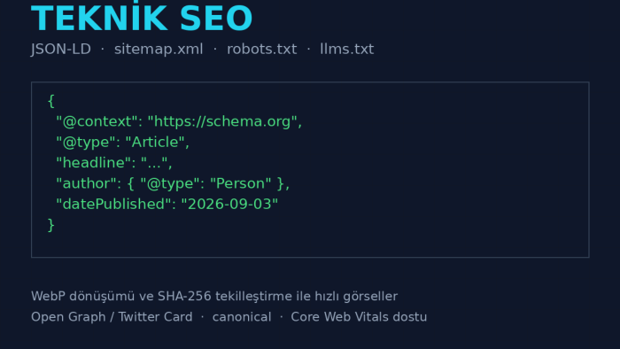 web sitenize teknik seo altyapısı kurarım