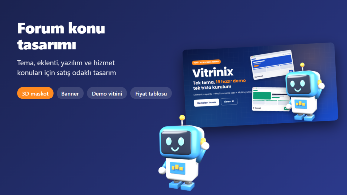 forum konularınız için 3D maskotlu tasarım yapabilirim