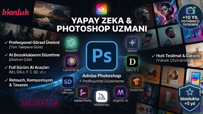 yapay zeka ile profesyonel görseller üretir ve düzenlerim