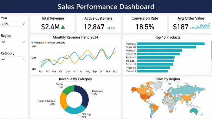 Power BI ile profesyonel dashboard'lar hazırlarım
