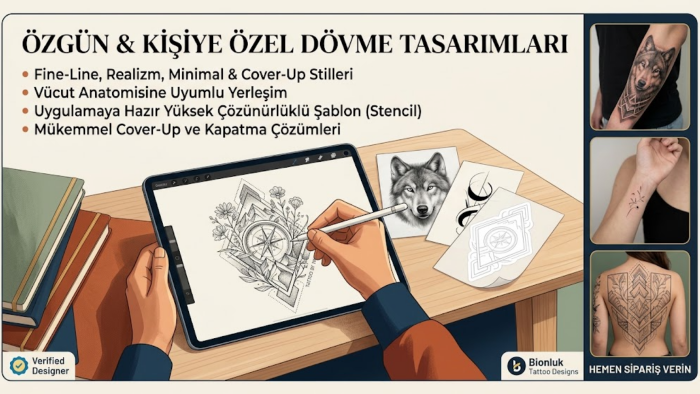 hayalinizdeki dövme tasarımını sanata dönüştürüyorum