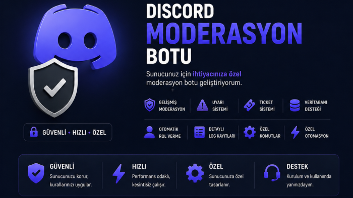 size özel discord moderasyon ve yönetim botu yaparım